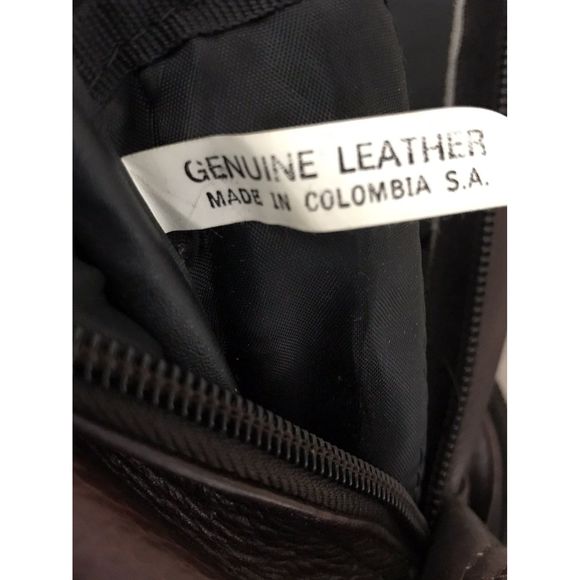 Vtg Genuine Leather Laptop Backpack - Picture 6 of 7